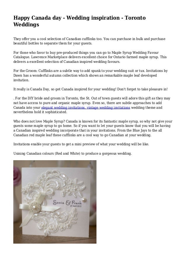 Happy Canada Day Wedding Inspiration Toronto Weddings