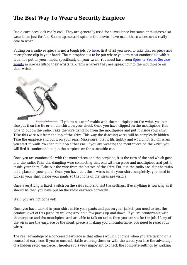 The Best Way To Wear a Security Earpiece