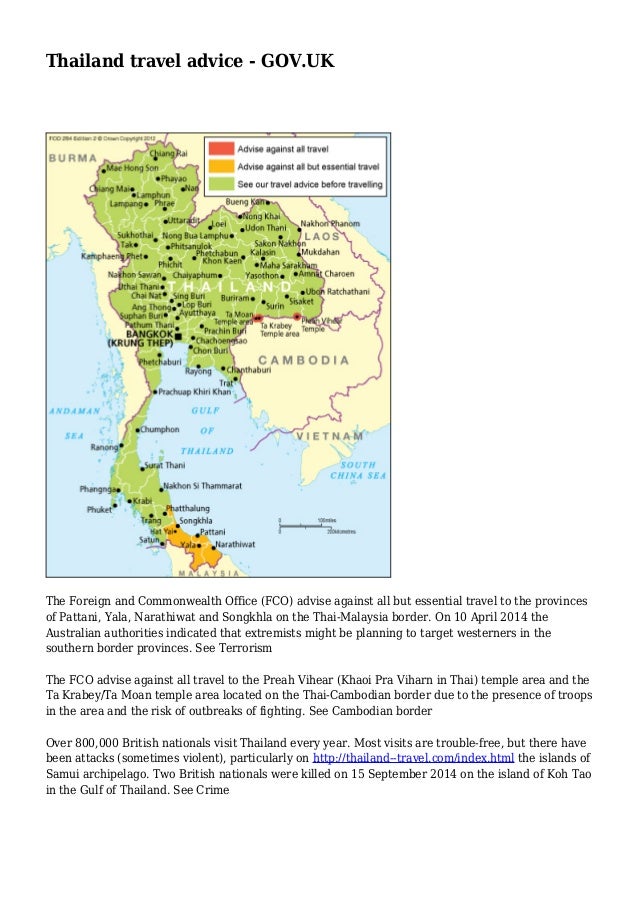 gov travel advice thailand