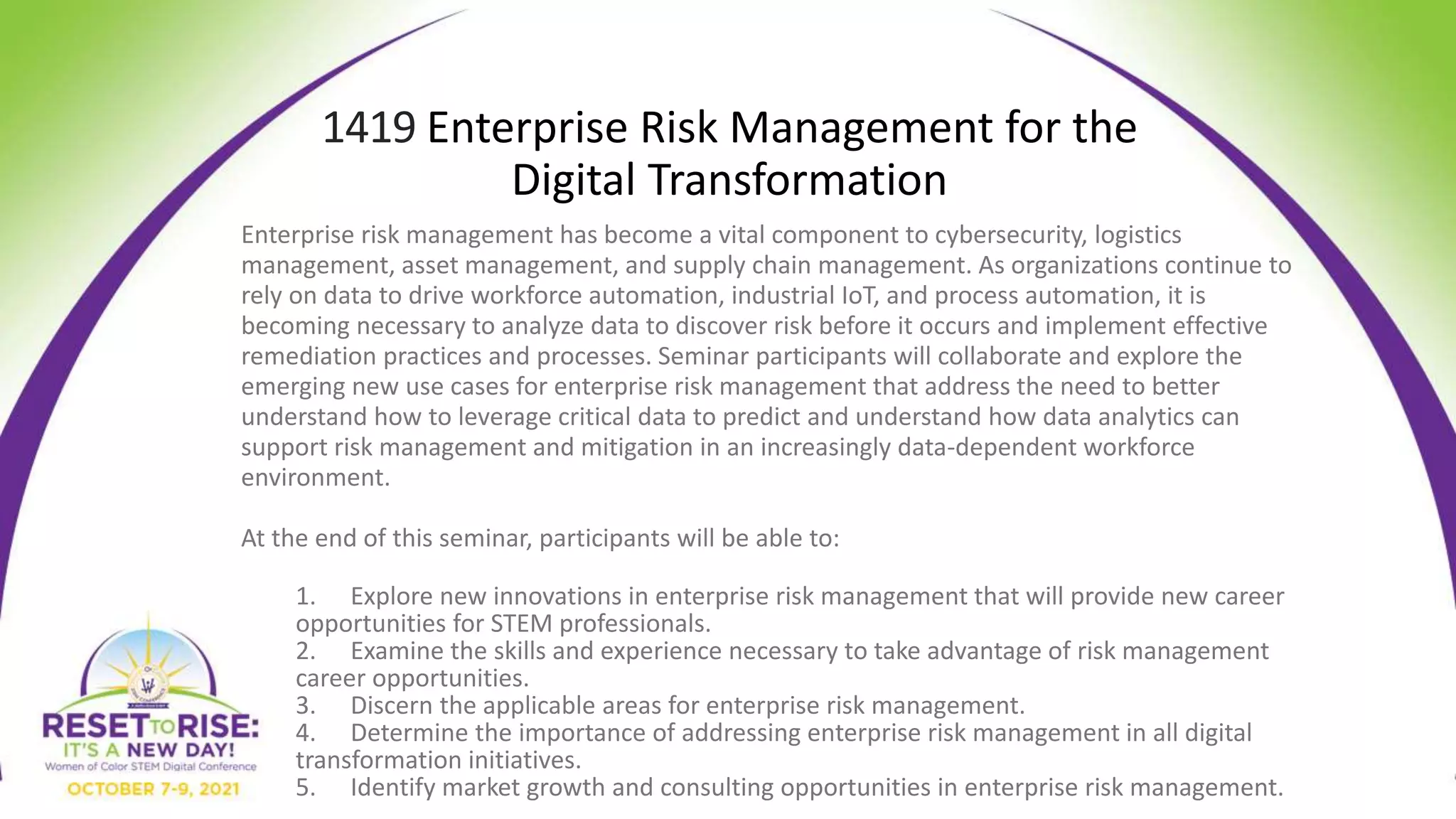 Enterprise Risk Management for the Digital Transformation Age | PPT