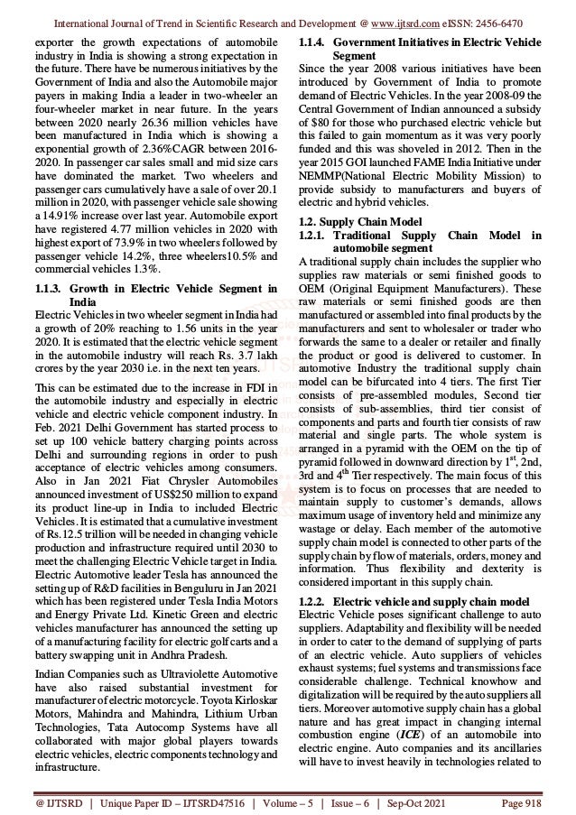 A Study on Customer Perception of Electric Vehicle and Its Impact on ...