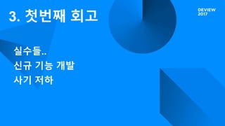 3. 첫번째 회고
실수들..
신규 기능 개발
사기 저하
 