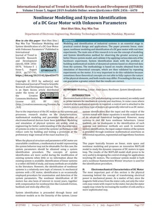 Nonlinear Modeling and System Identification of a DC Gear Motor with ...