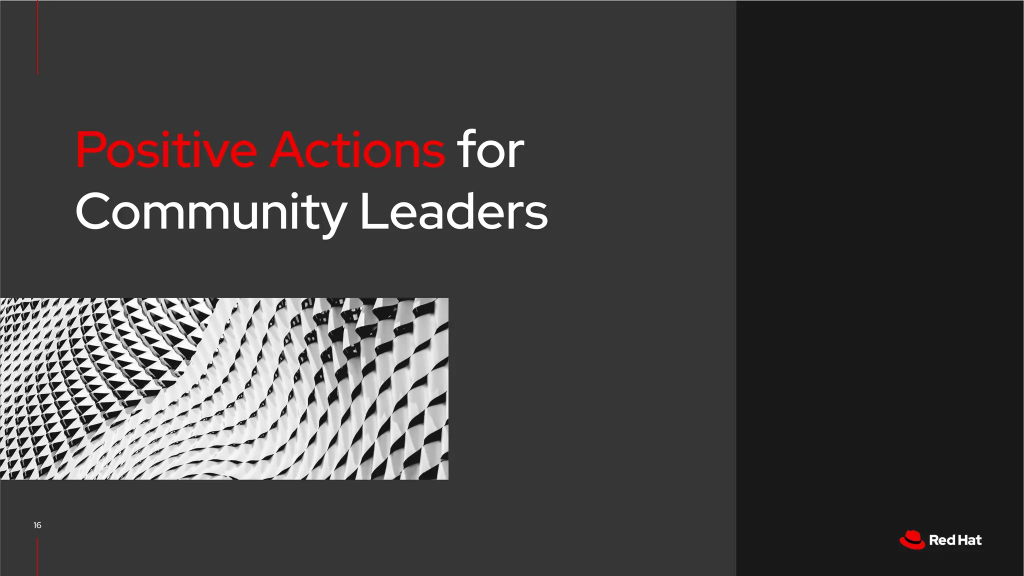 CONFIDENTIAL designator
V0000000
16
Positive Actions for
Community Leaders
 