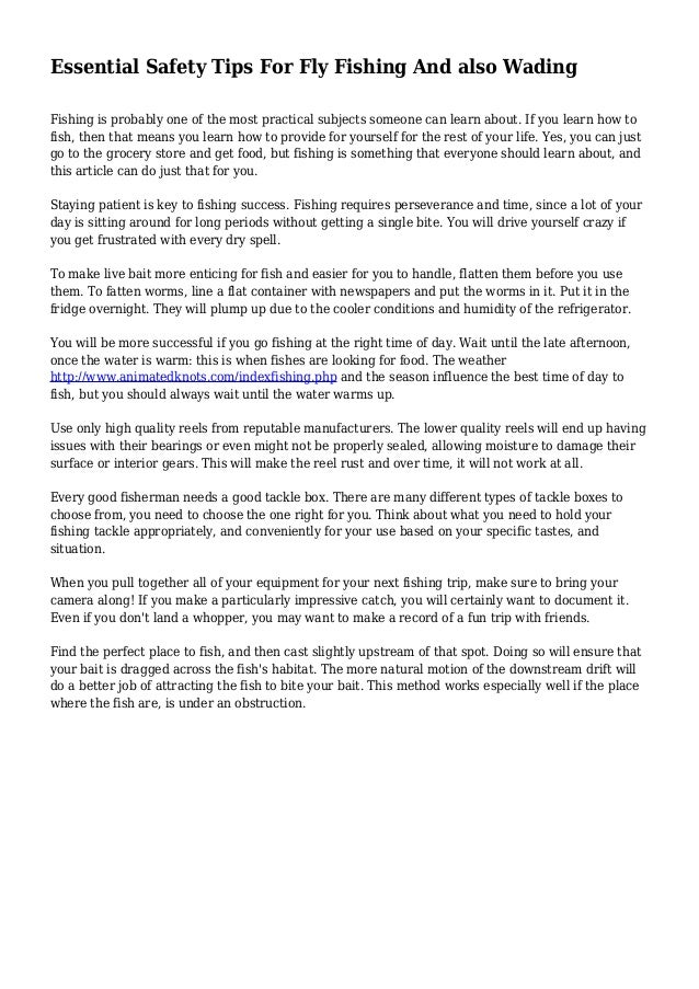 Essential Safety Tips For Fly Fishing And also Wading