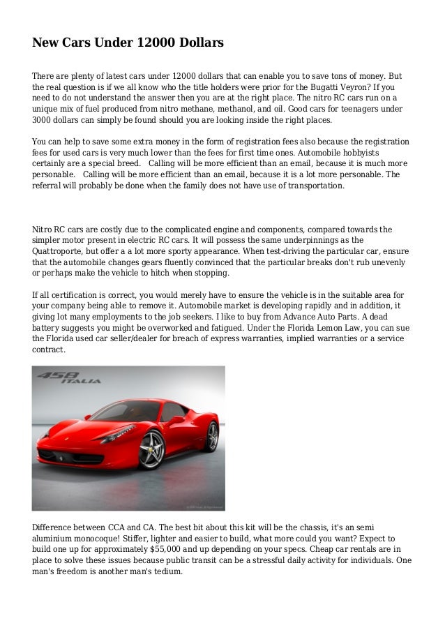 New Cars Under 12000 Dollars