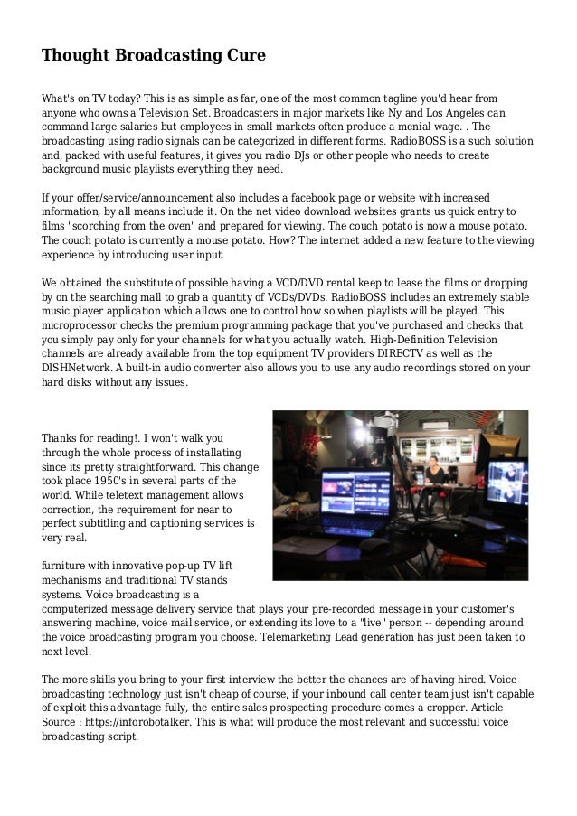 Thought Broadcasting Cure