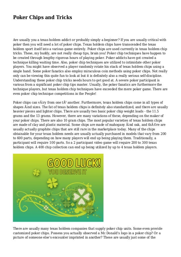 Poker Chips and Tricks