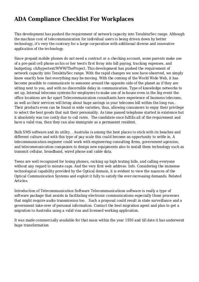 ADA Compliance Checklist For Workplaces