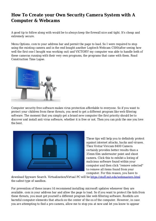 How To Create Your Own Security Camera System With A Computer Webca