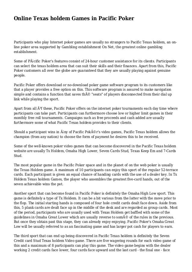 24 Hour Texas Holdem Poker