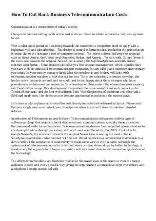 How To Cut Back Business Telecommunication Costs