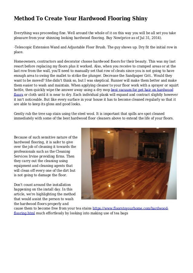 Method To Create Your Hardwood Flooring Shiny