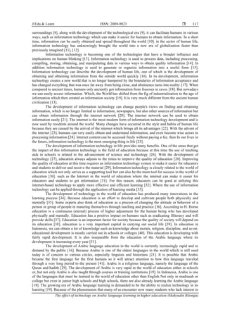 The effect of technology on Arabic language learning in higher ...