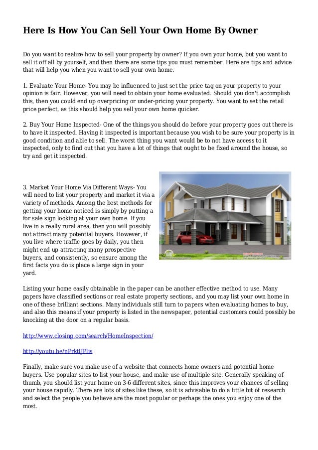 here is how you can sell your own home by owner how to sale property by owner
