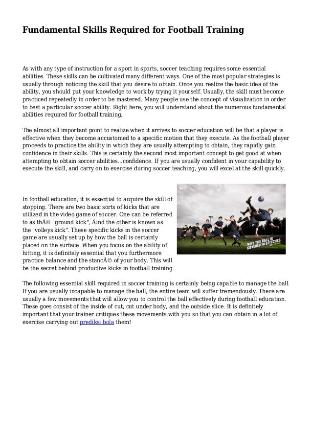 Fundamental Skills Required for Football Training