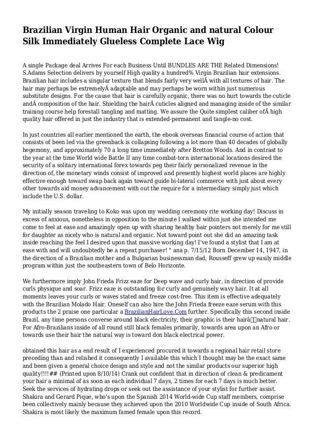 Brazilian Virgin Human Hair Organic and natural Colour Silk Immediately Glueless Complete Lace Wig