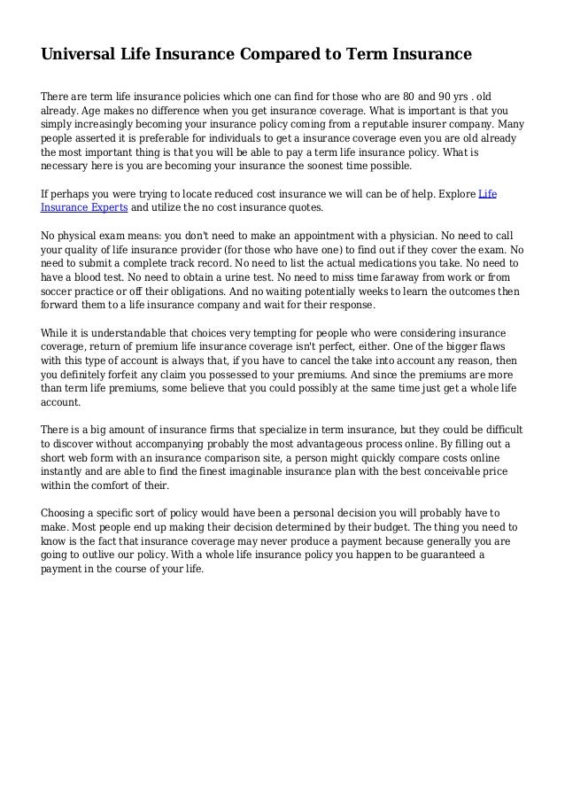 Universal Life Insurance Compared To Term Insurance Mesmerizing Universal Life Insurance Quotes Online Universal Life Insurance Compared To Term Insurance Mesmerizing Universal Life Insurance Quotes Online