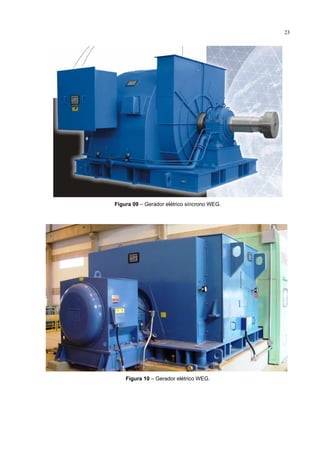 23
Figura 09 – Gerador elétrico síncrono WEG.
Figura 10 – Gerador elétrico WEG.
 