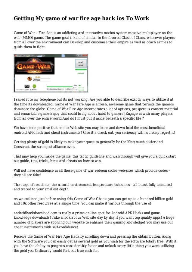 Getting My Game Of War Fire Age Hack Ios To Work Getting My Game Of War Fire Age Hack Ios To Work
