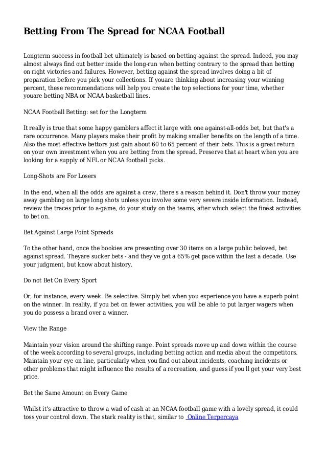 Betting Against The Spread