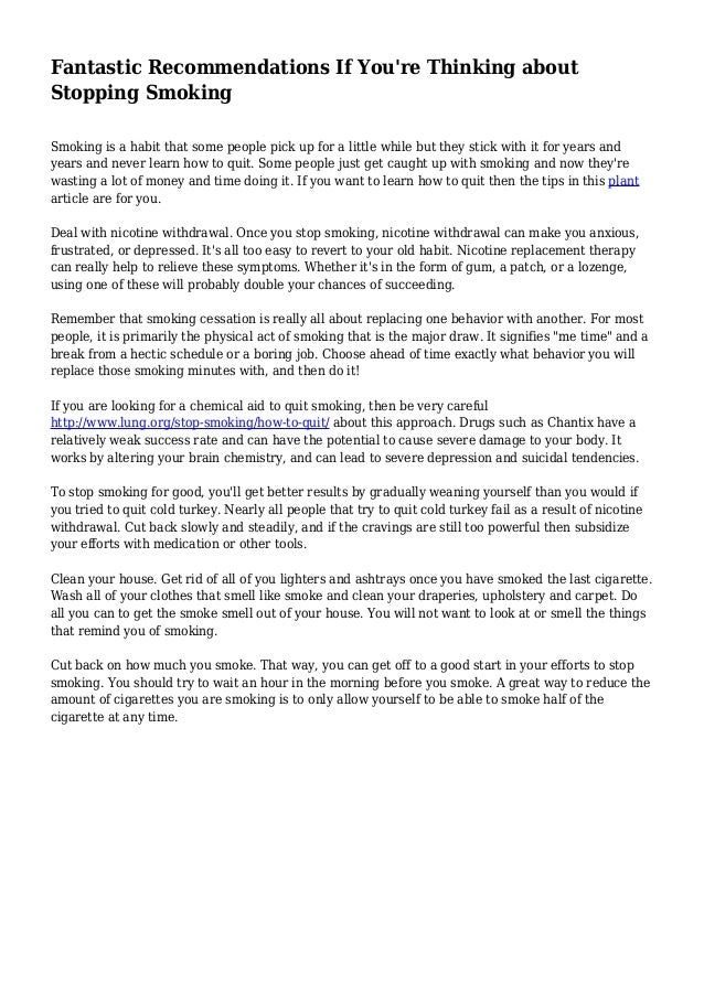 Fantastic Recommendations If You re Thinking About Stopping Smoking