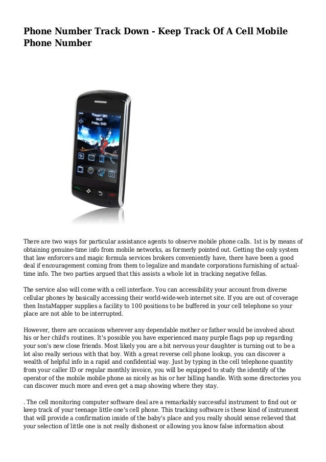 Phone Number Track Down Keep Track Of A Cell Mobile Phone Number