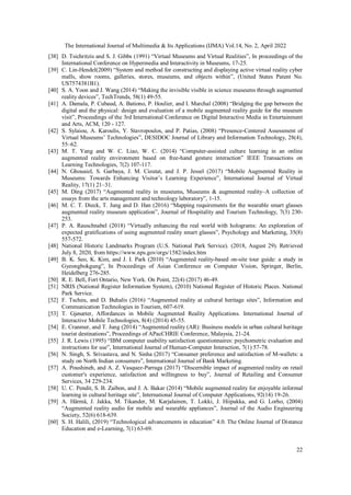 The International Journal of Multimedia & Its Applications (IJMA) Vol.14, No. 2, April 2022
22
[38] D. Tsichritzis and S. ...
