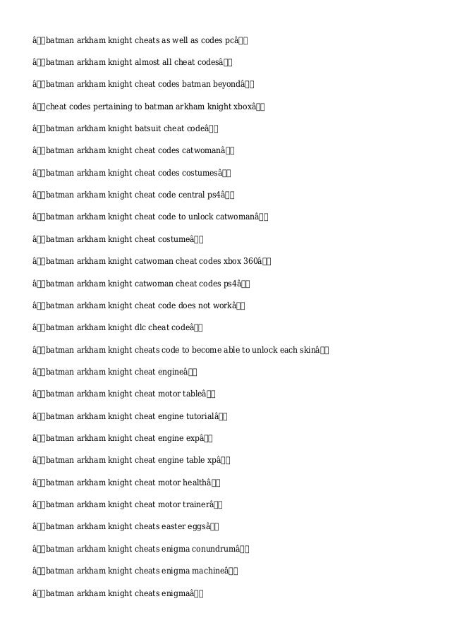 Batman Arkham Origins Cheat Engine Table
