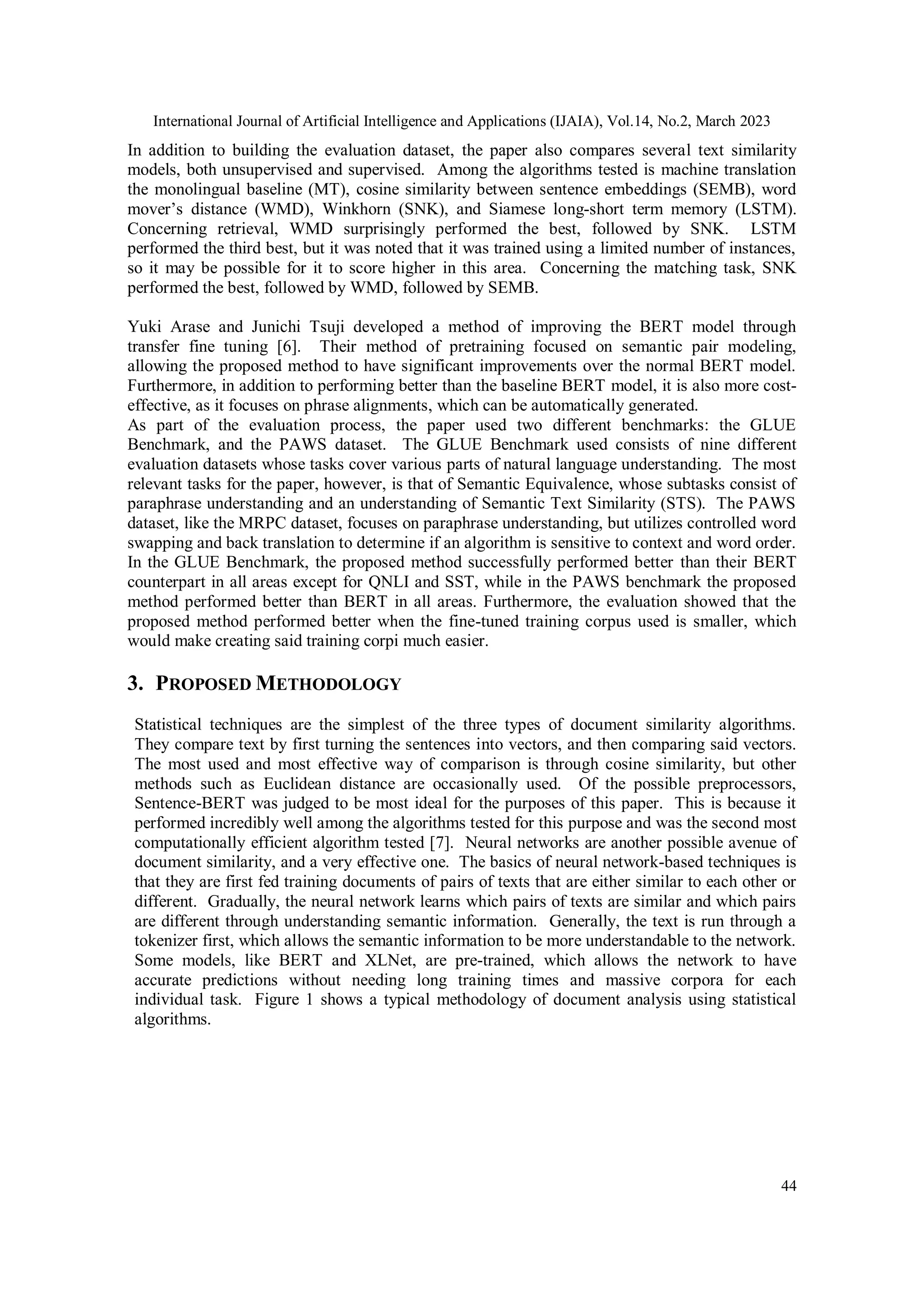 A COMPARISON OF DOCUMENT SIMILARITY ALGORITHMS | PDF