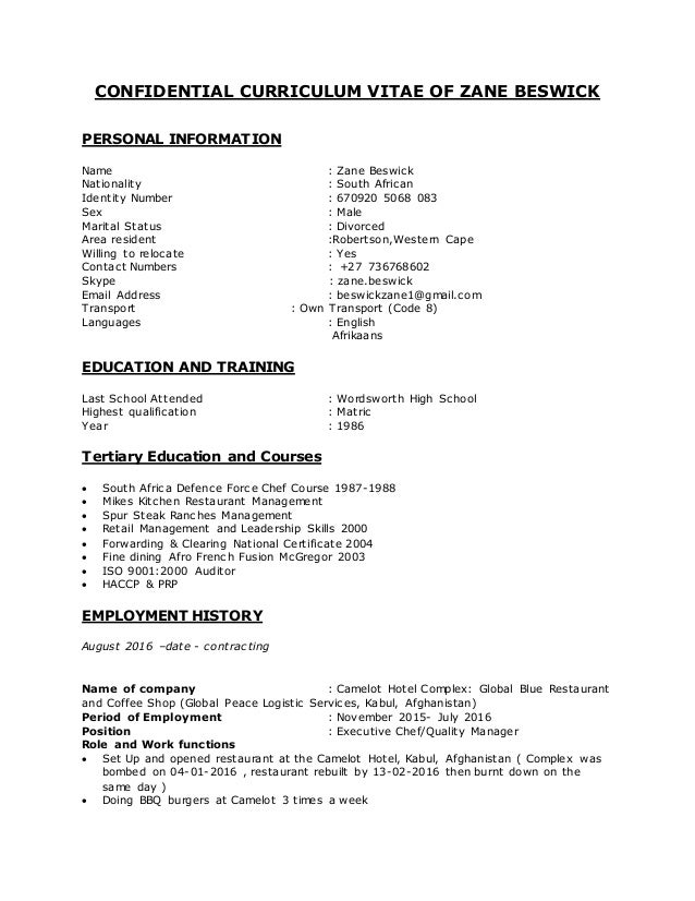 Confidential projects on resume picture