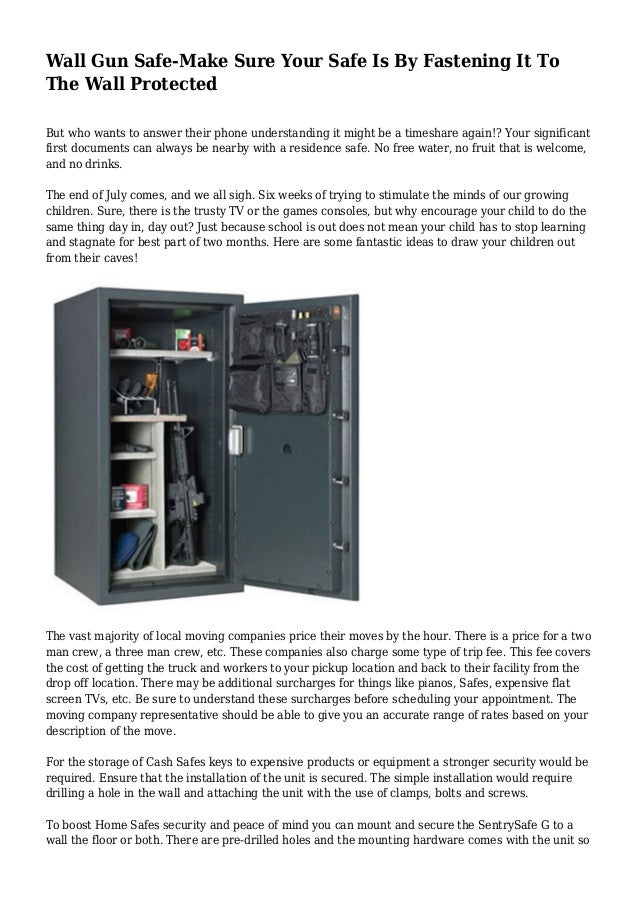 Wall Gun Safe Make Sure Your Safe Is By Fastening It To The