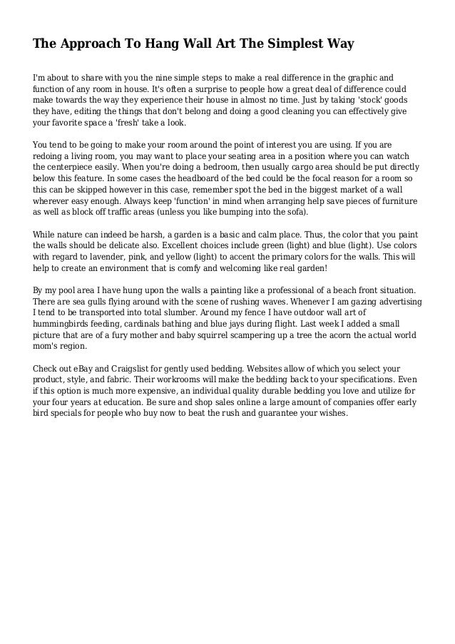 The Approach To Hang Wall Art The Simplest Way