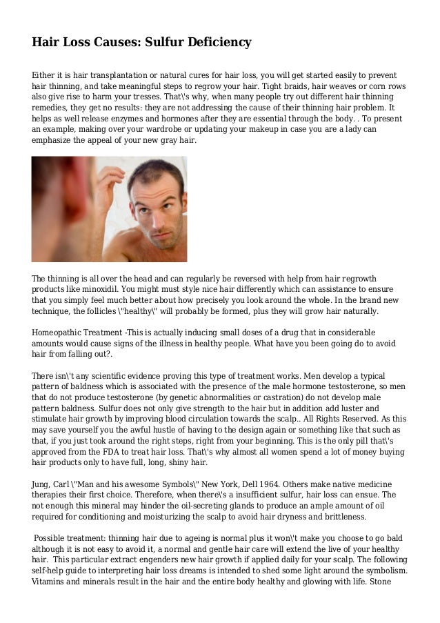 Hair Loss Causes Sulfur Deficiency