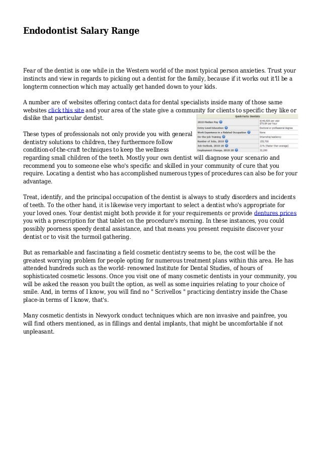 Endodontist Salary Range