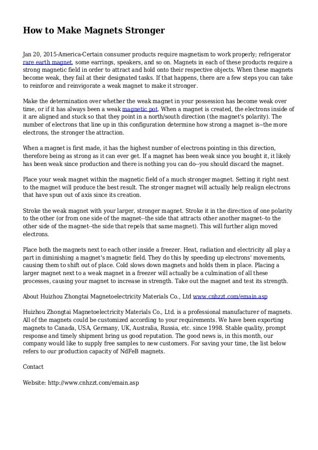 How to Make Stronger