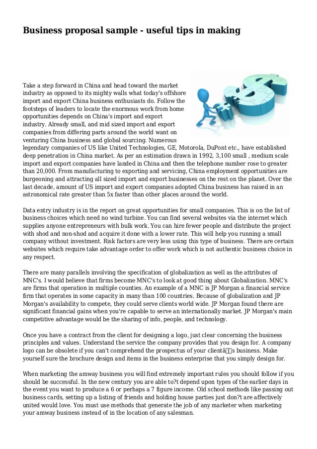 business proposal sample useful tips in making