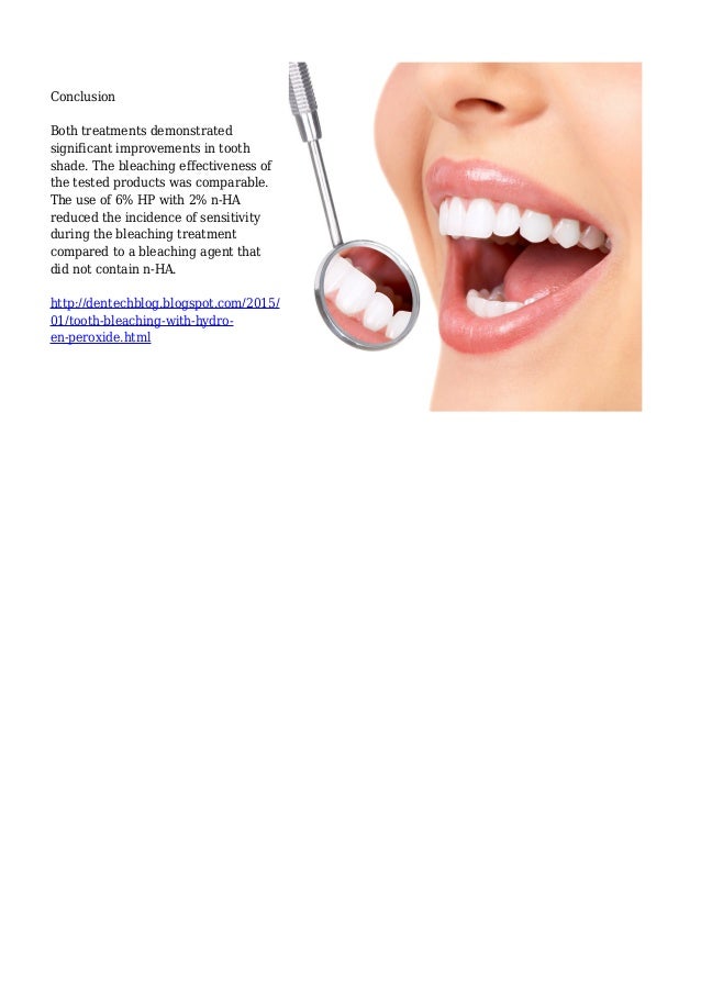 Tooth bleaching with hydrogen peroxide and nanohydroxyapatite a 9