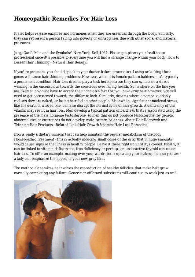 Homeopathic Remedies For Hair Loss