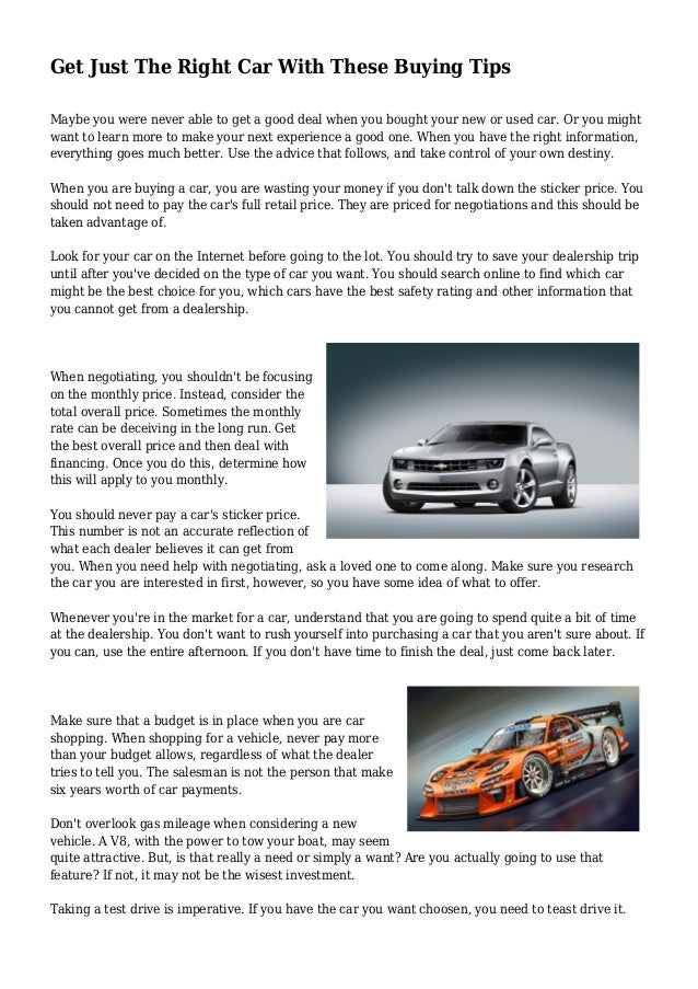 i need help buying a car