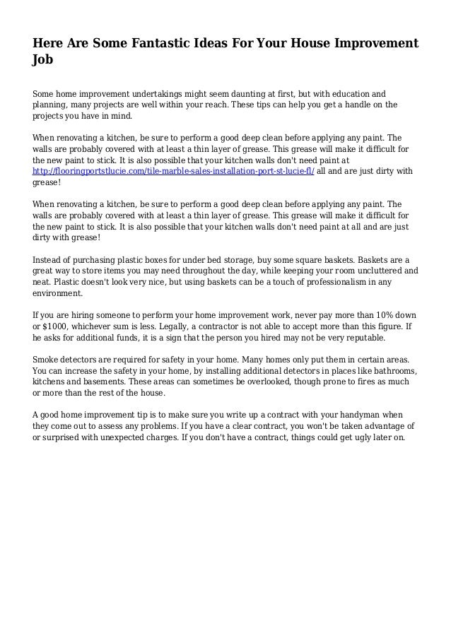 here are some fantastic ideas for your house improvement job areas of improvement at work