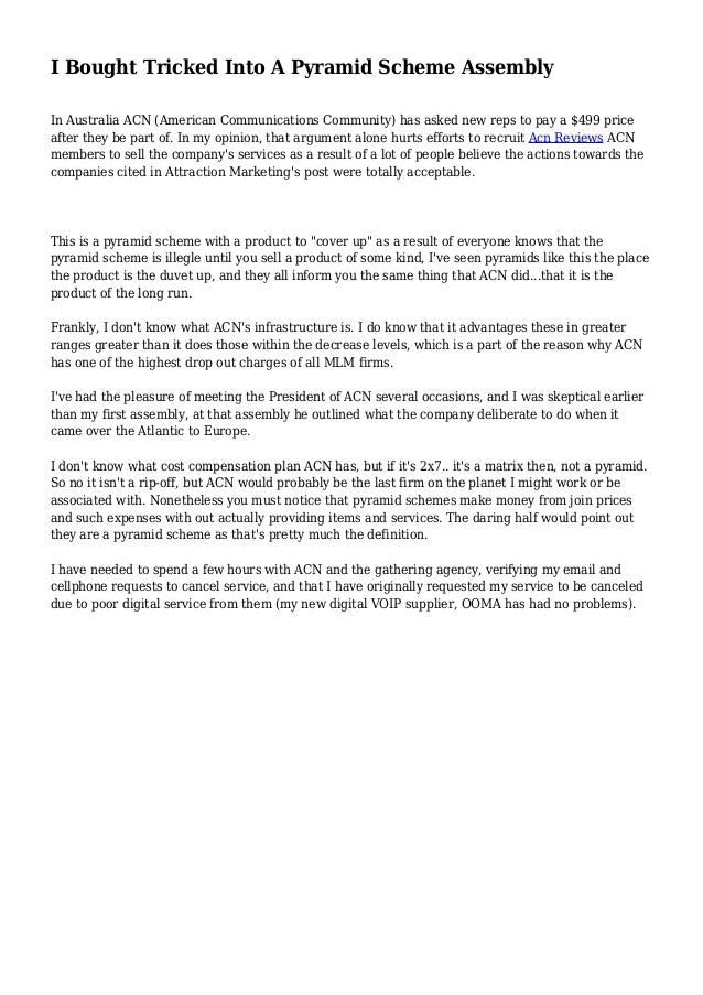 I Bought Tricked Into A Pyramid Scheme Assembly