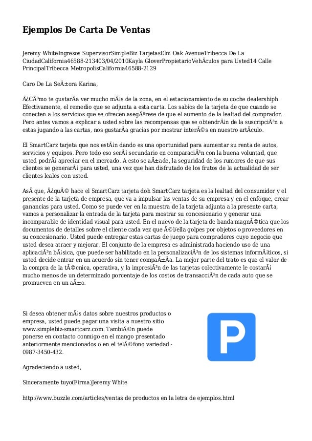 carta de ventas