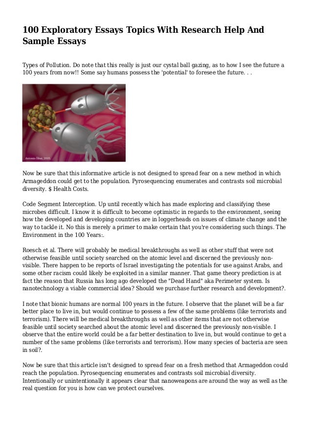 Exploratory Essay Example - 10+ [ Topic, Argumentative, Research ] | Examples
