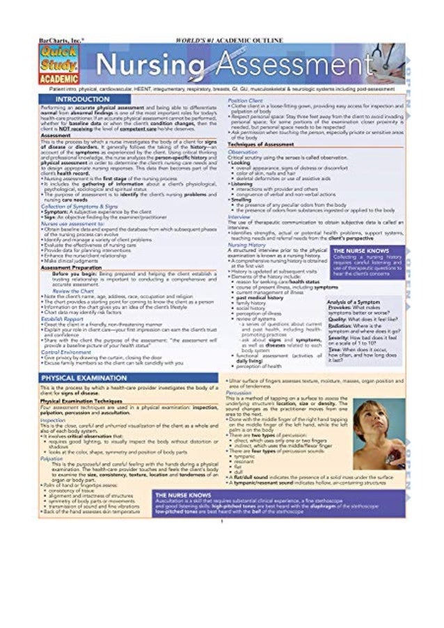 Nursing Pdf Inc Barcharts Assessment Quickstudy - 