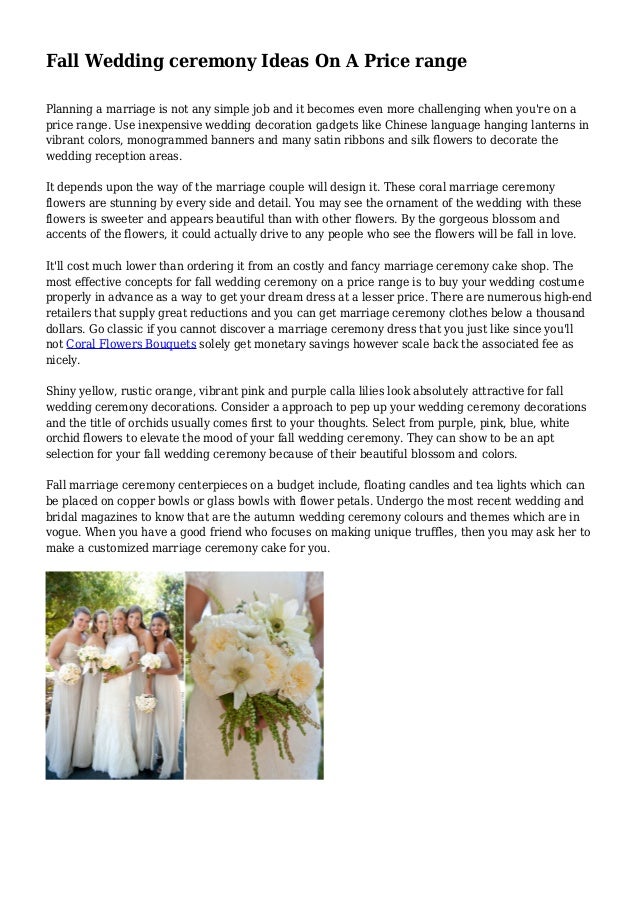 Fall Wedding Ceremony Ideas On A Price Range