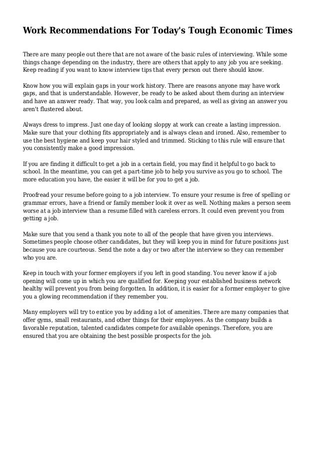 Recommendations on HOWTO Keep Prepared at Work Recommendations on HOWTO Keep Prepared at Work