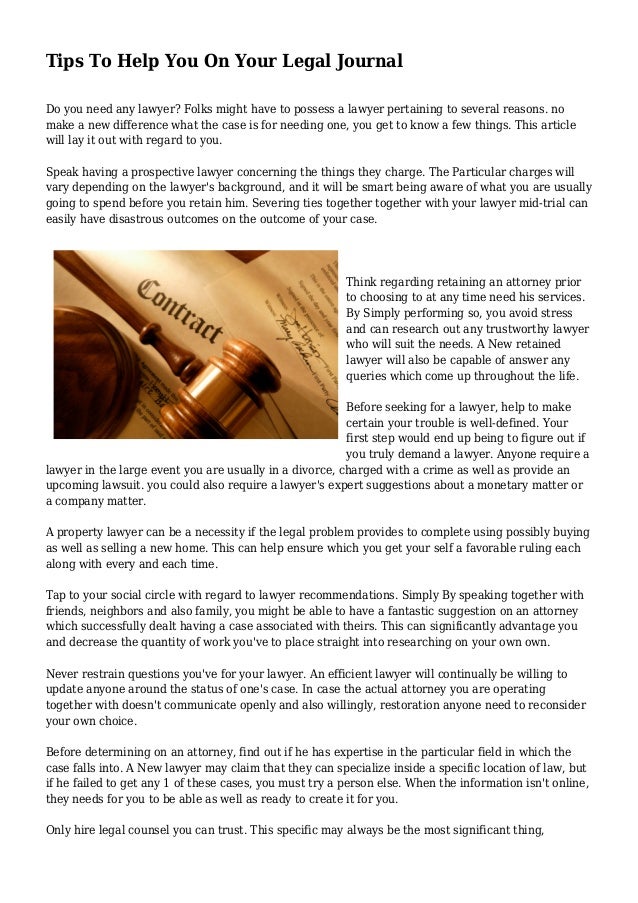 Tips To Help You On Your Legal Journal