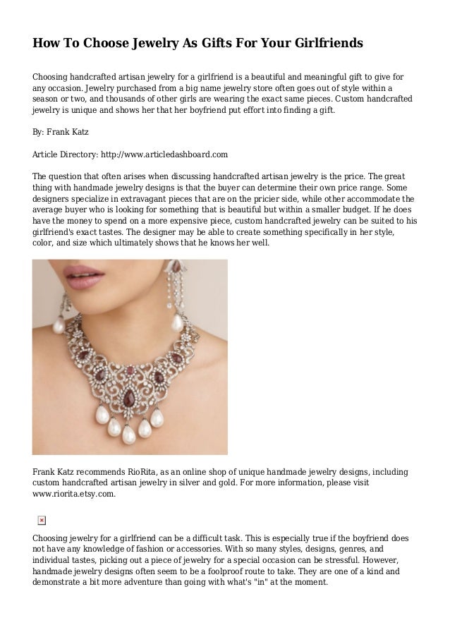 jewelry girlfriends gifts girlfriend slideshare artisan