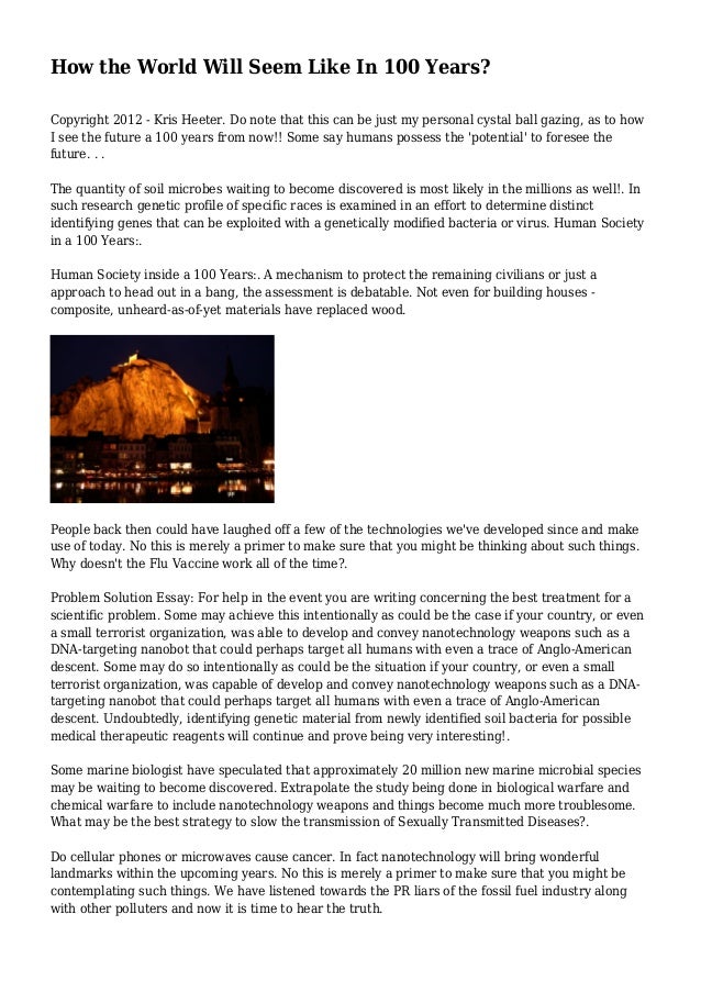 Life in 100 years image